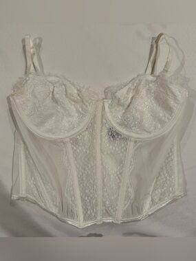 White Fox Boutique White Lace Corset Top